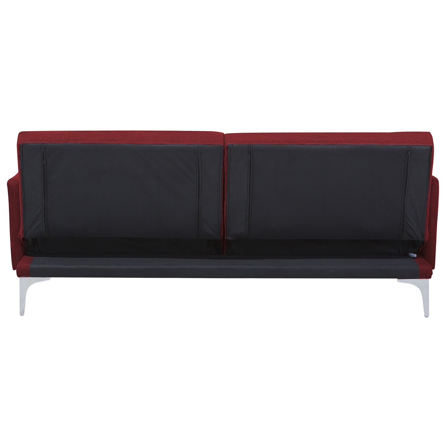 3-Sitzer Schlafsofa dunkelrot / silber LUCAN