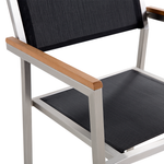 Gartenmöbel Set 6-Sitzer GROSSETO Eukalyptusholz Braun / Schwarz