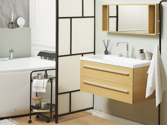 Badmöbel Set ALMERIA 101 cm 48 cm 48 cm Beige