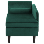 Chaiselongue Samtstoff smaragdgrün linksseitig LUIRO