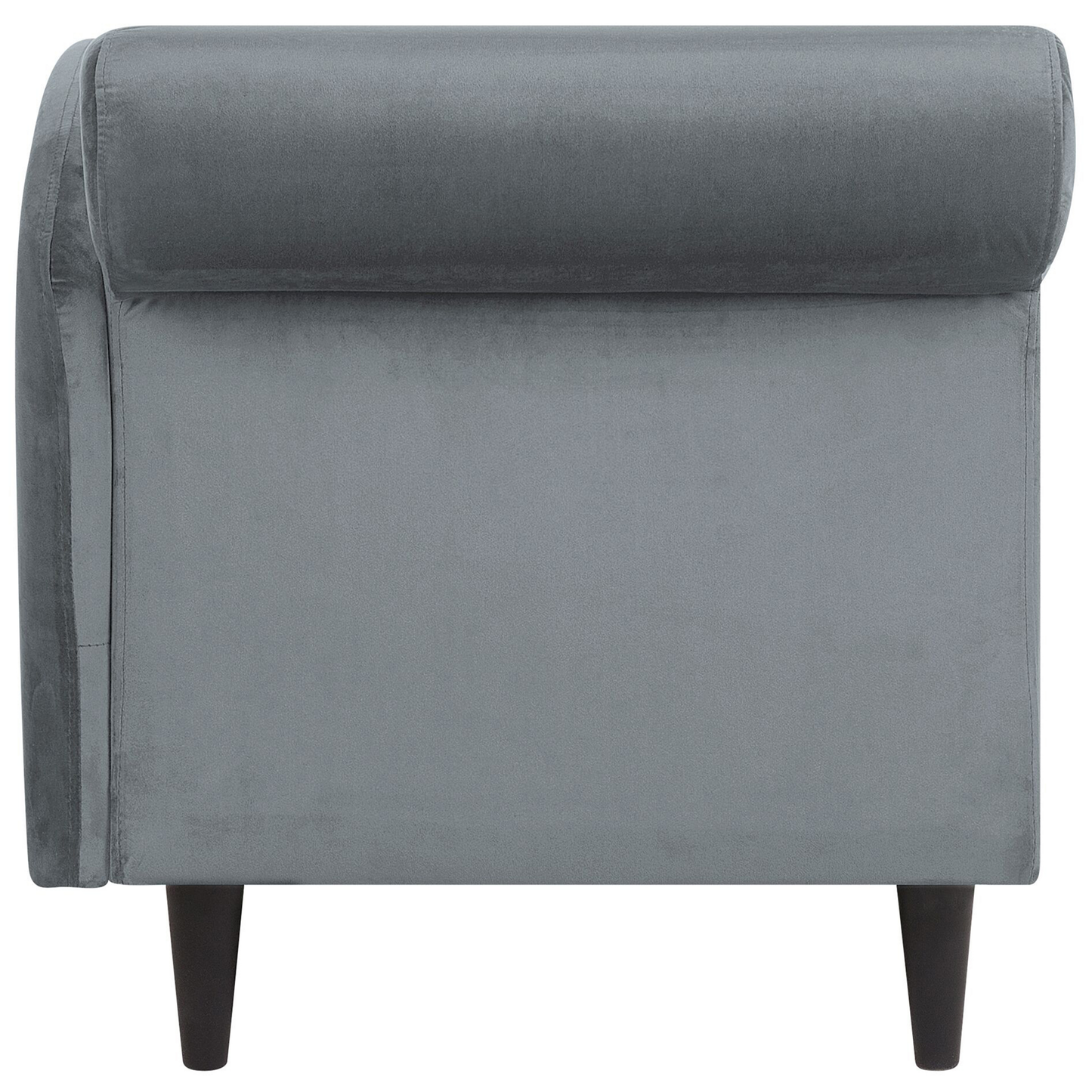 Chaiselongue Samtstoff hellgrau linksseitig LUIRO