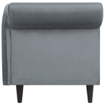 Chaiselongue Samtstoff hellgrau linksseitig LUIRO