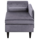 Chaiselongue Samtstoff dunkelgrau linksseitig LUIRO