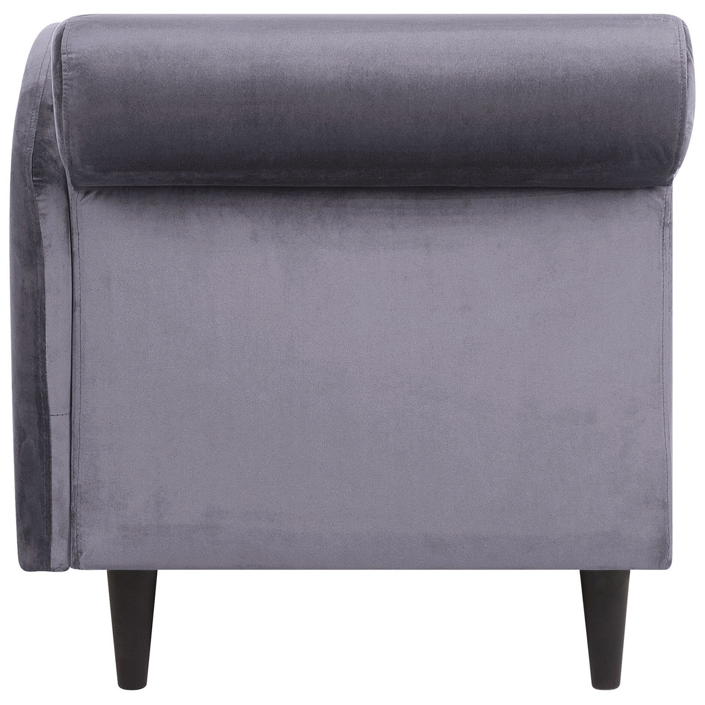 Chaiselongue Samtstoff dunkelgrau linksseitig LUIRO