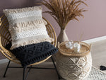 Dekokissen 2er Set VILLUR Baumwolle 45 x 45 cm Beige Streifenmuster