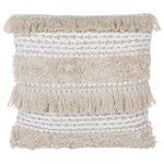 Dekokissen 2er Set VILLUR Baumwolle 45 x 45 cm Beige Streifenmuster