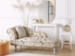 Chaiselongue Polsterbezug beige Druckstoff linksseitig NIMES