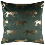 Dekokissen 2er Set BLUEBELL Samtstoff 45 x 45 cm Dunkelgrün Tiermuster