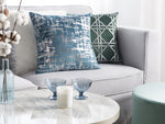 Dekokissen 2er Set GARDENIA Samtstoff 45 x 45 cm Blau Abstraktes Muster