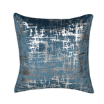 Dekokissen 2er Set GARDENIA Samtstoff 45 x 45 cm Blau Abstraktes Muster