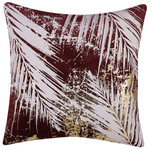 Dekokissen 2er Set CALLA Samtstoff 45 x 45 cm Rot Pflanzenmuster