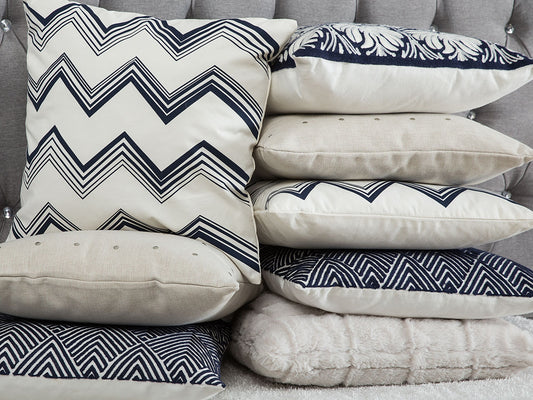 Kissen 2er Set Baumwolle Blau NERINE 45 x 45 cm