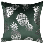Dekokissen 2er Set ASTILBE Samtstoff 45 x 45 cm Dunkelgrün Pflanzenmuster