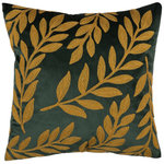 Dekokissen 2er Set MISTLETOE Samtstoff 45 x 45 cm Gold Grün Pflanzenmuster