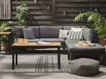 Garten Ecksofa mit Tisch 5-Sitzer MESSINA linksseitig Metall Schwarz
