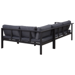 Garten Ecksofa mit Tisch 5-Sitzer MESSINA linksseitig Metall Schwarz