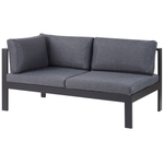 Garten Ecksofa mit Tisch 5-Sitzer MESSINA linksseitig Metall Schwarz