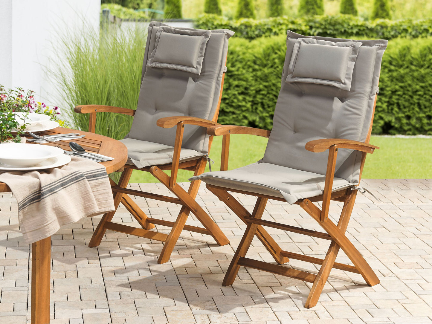 Sitzauflagen 2er Set MAUI 40 x 54 cm Taupe