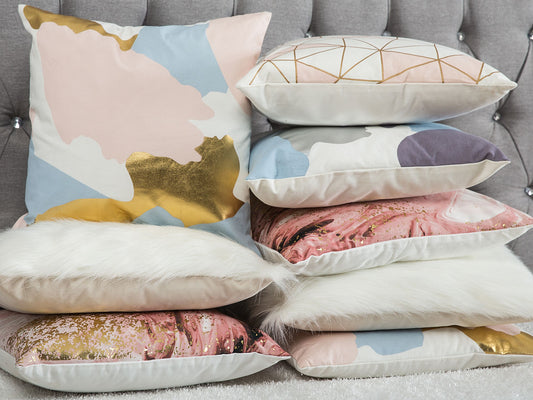 Dekokissen 2er Set IXIA Baumwolle 45 x 45 cm Rosa Abstraktes Muster