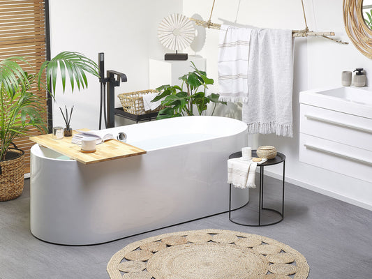 Badewanne freistehend weiss oval 170 x 75 cm CATALINA