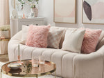 Dekokissen 2er Set DAISY Webpelz 45 x 45 cm Rosa Ohne Muster