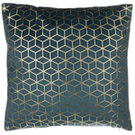 Dekokissen 2er Set CELOSIA Samtstoff 45 x 45 cm Blaugrün Geometrisches Muster