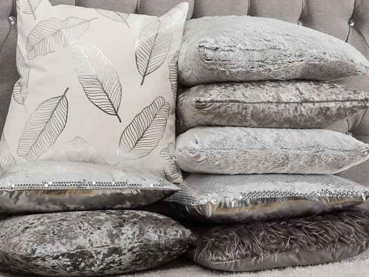 Kissen 2er Set Silber ASTER 45 x 45 cm
