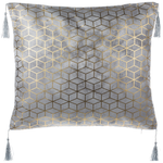 Dekokissen 2er Set CAMELLIA 45 x 45 cm Grau Geometrisches Muster