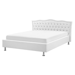 Bett mit Stauraum Kunstleder METZ 160 x 200 cm Weiss