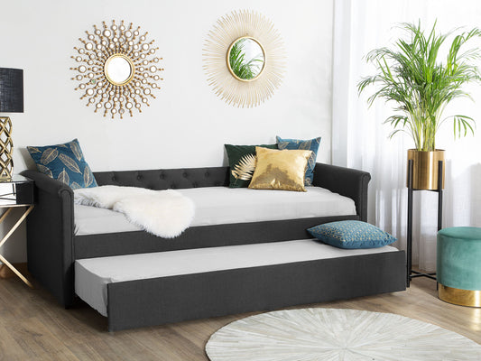 Ausziehbett Stoff LIBOURNE 80 x 200 cm Dunkelgrau