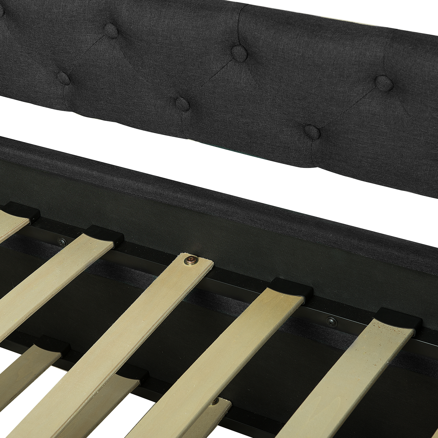 Ausziehbett Stoff LIBOURNE 80 x 200 cm Dunkelgrau