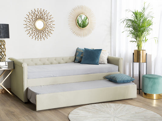 Ausziehbett Stoff LIBOURNE 80 x 200 cm Beige