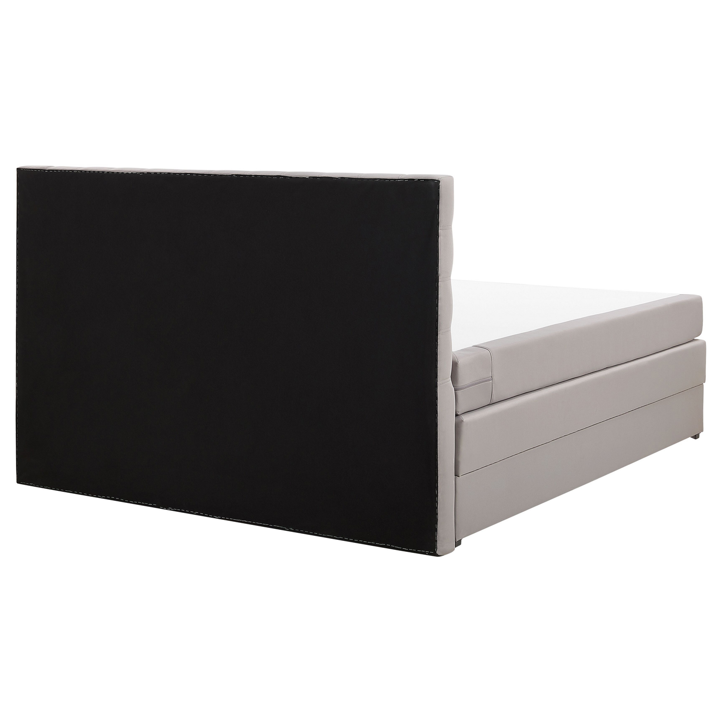 Boxspringbett Polsterbezug mit Bettkasten hochklappbar hellgrau 160 x 200 cm MAGNATE