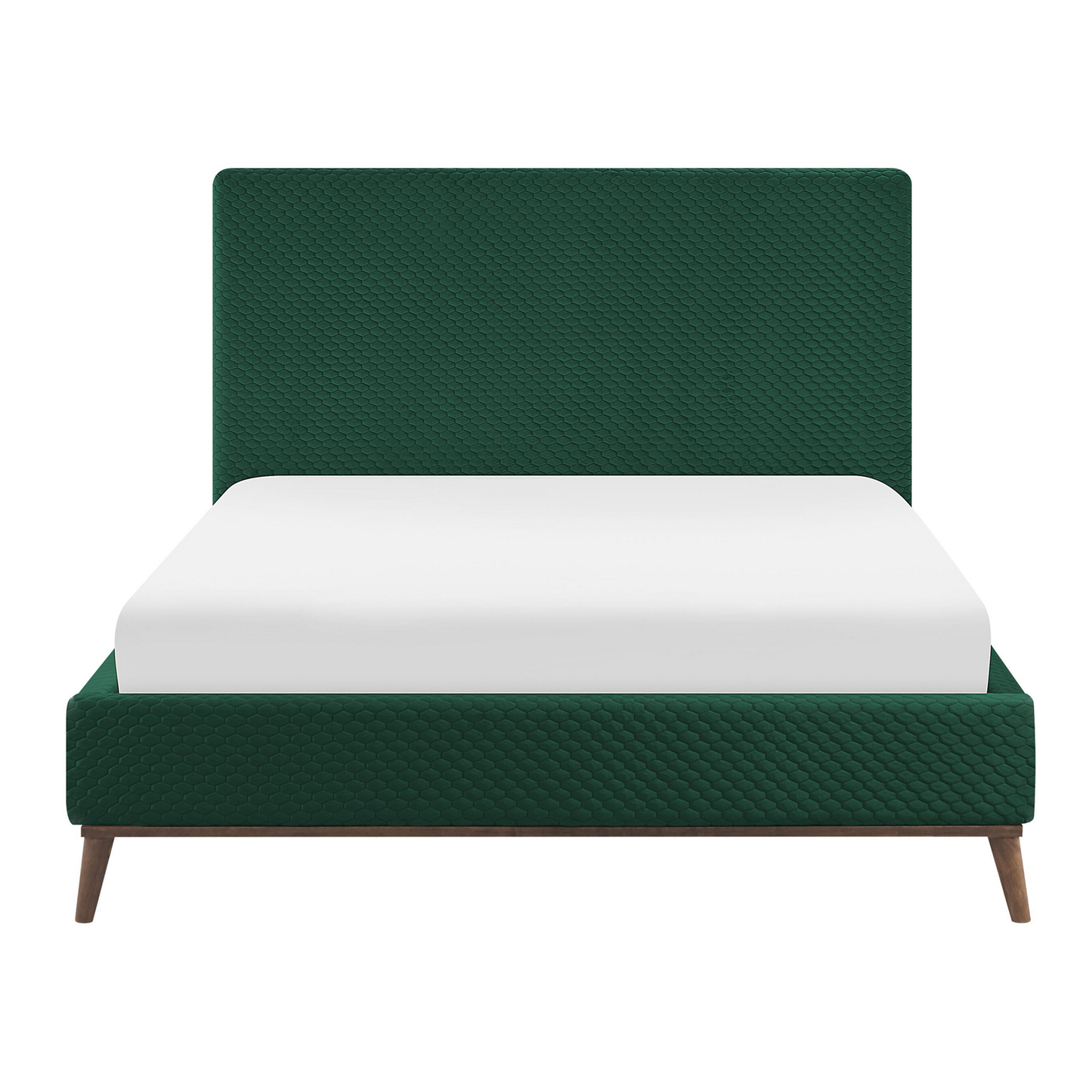 Bett mit Lattenrost Samtstoff BAYONNE 140 x 200 cm Dunkelgrün