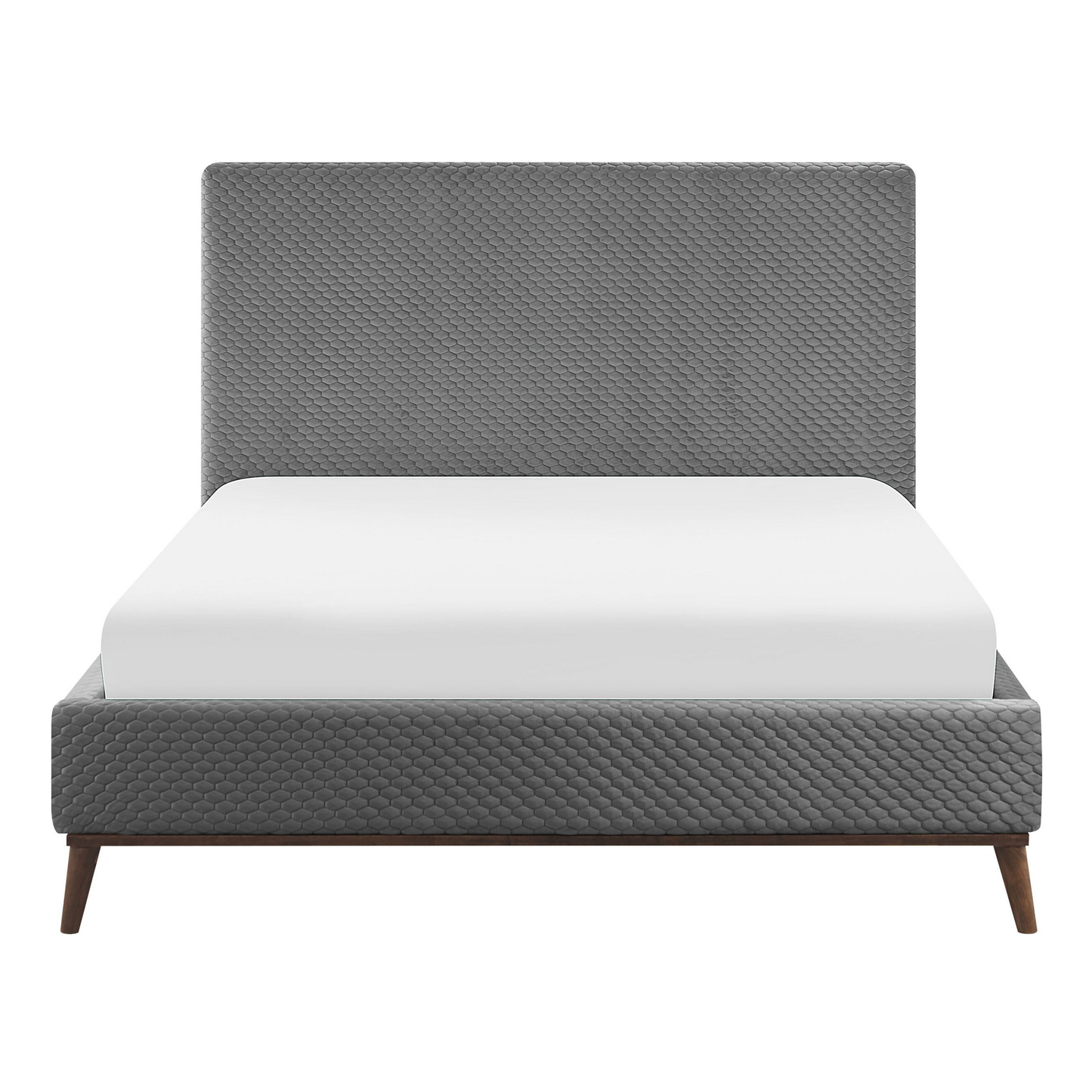 Bett mit Lattenrost Samtstoff BAYONNE 140 x 200 cm Hellgrau
