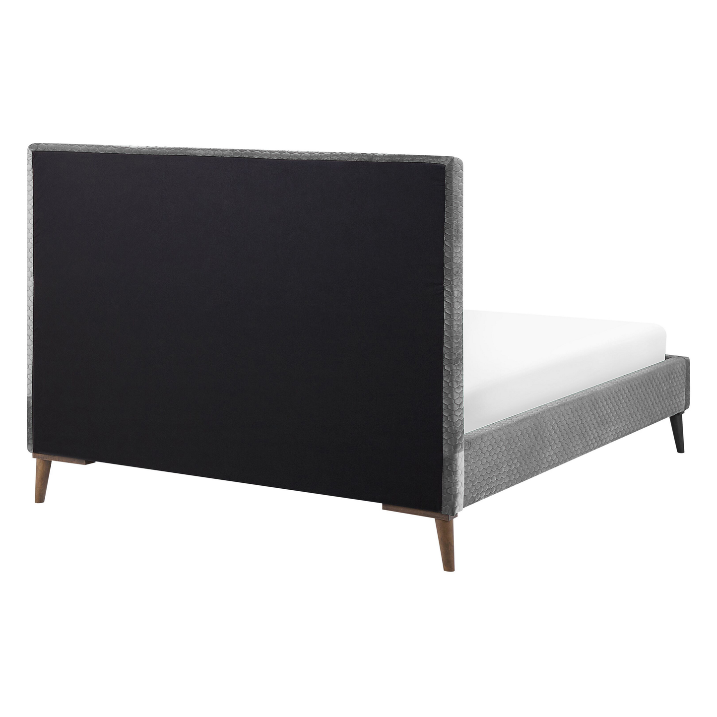 Bett mit Lattenrost Samtstoff BAYONNE 140 x 200 cm Hellgrau