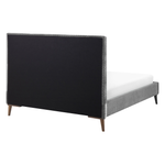 Bett mit Lattenrost Samtstoff BAYONNE 140 x 200 cm Hellgrau
