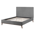 Bett mit Lattenrost Samtstoff BAYONNE 140 x 200 cm Hellgrau
