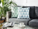 Gartenkissen 2er Set TRIFOS Geometrisches Muster 40 x 40 cm Blau