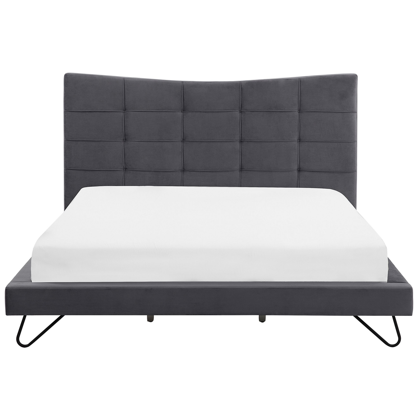 Bett mit Lattenrost Samtstoff LANNION 180 x 200 cm Dunkelgrau