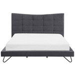 Bett mit Lattenrost Samtstoff LANNION 180 x 200 cm Dunkelgrau