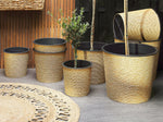 Blumentopf Rattan natürlich rund 34 x 34 x 31 cm ATENY