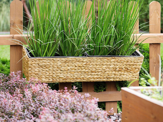 Blumenkübel KAWALA Rattan 80 cm Sandbeige
