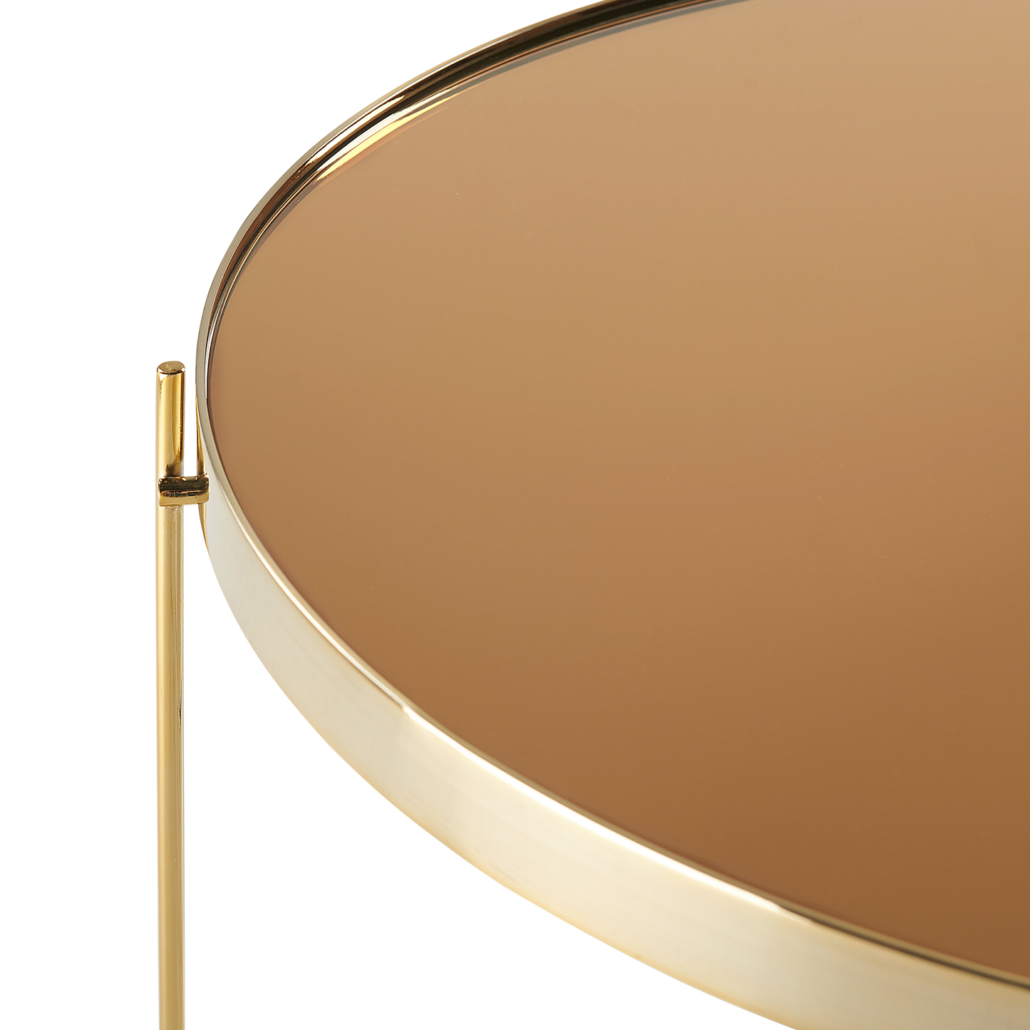 Couchtisch Glas gold / goldbraun ⌀ 63 cm LUCEA