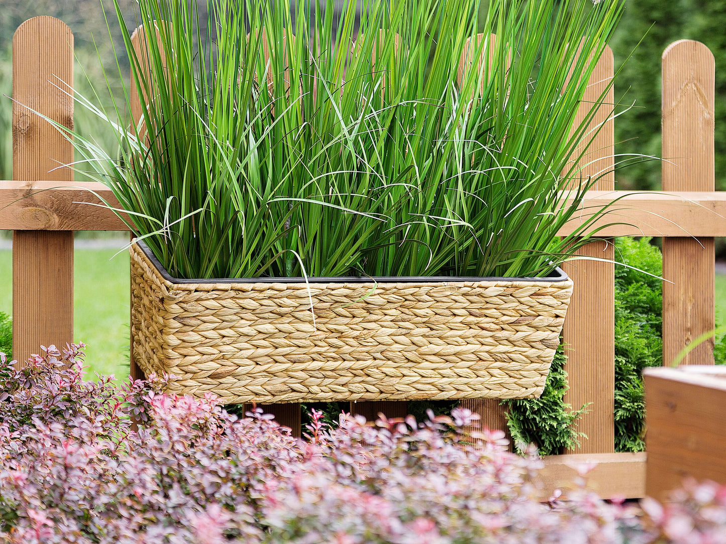 Blumenkübel KAWALA Rattan 60 cm Sandbeige