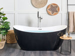 Badewanne freistehend schwarz oval 170 x 77 cm ANTIGUA