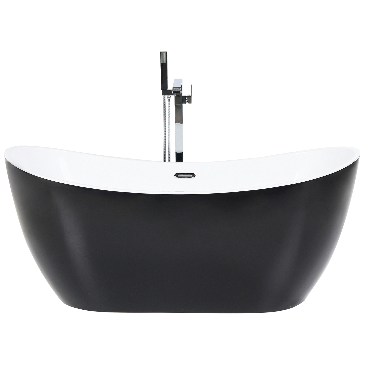 Badewanne freistehend schwarz oval 170 x 77 cm ANTIGUA