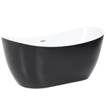 Badewanne freistehend schwarz oval 170 x 77 cm ANTIGUA