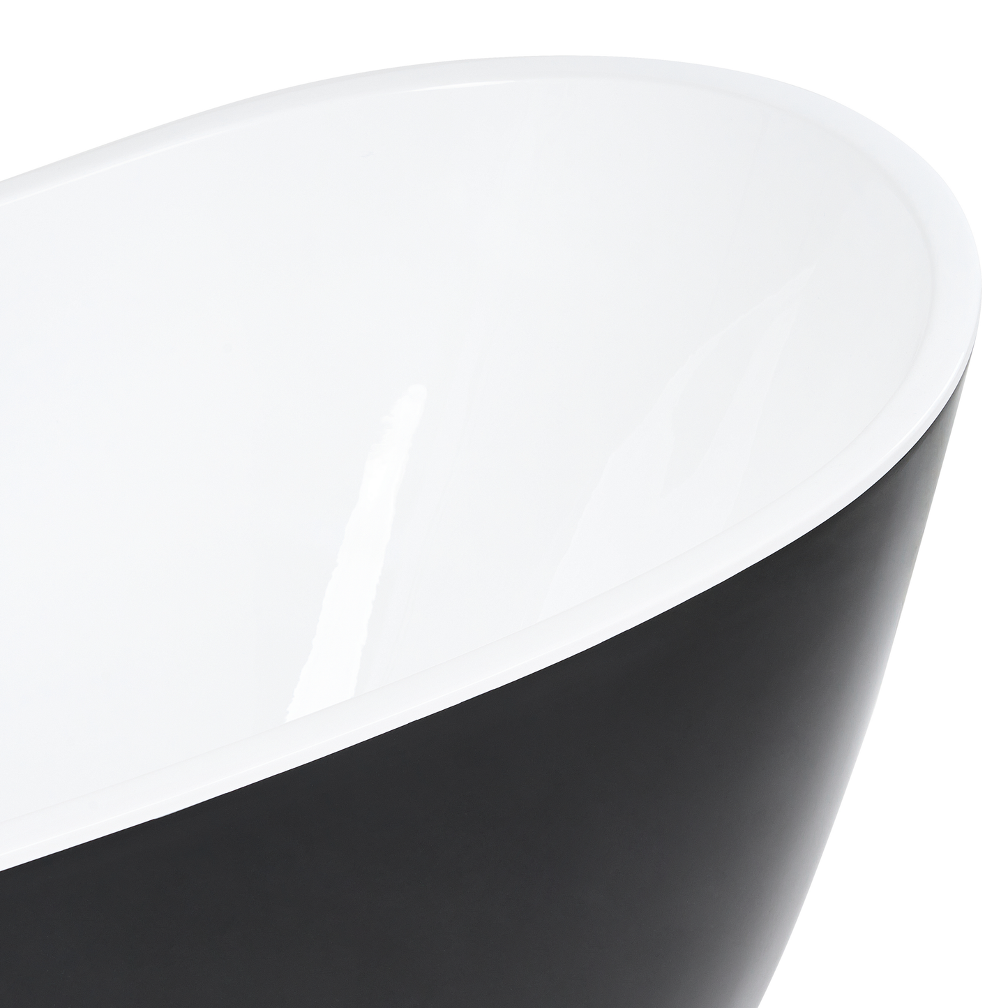 Badewanne freistehend schwarz oval 170 x 77 cm ANTIGUA