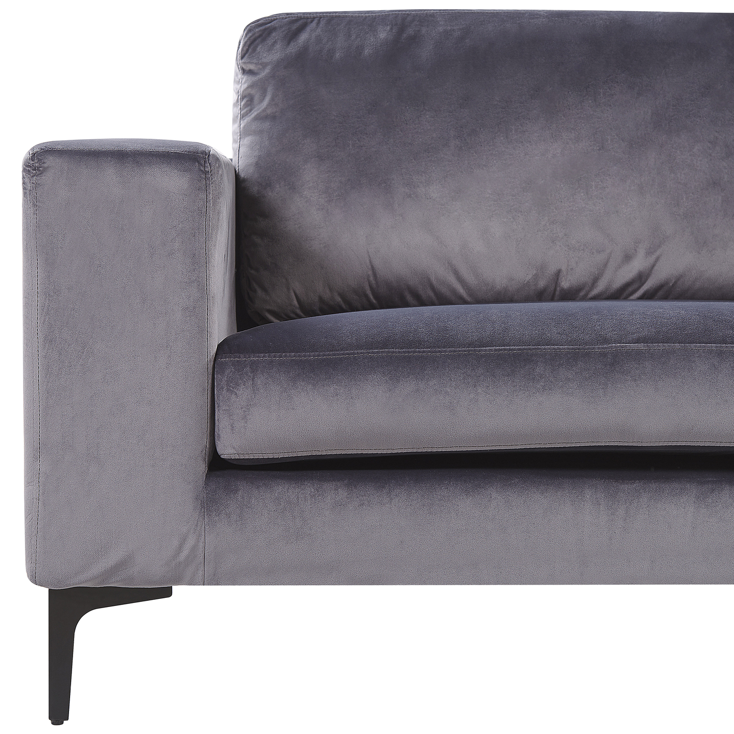 3-Sitzer Sofa Samtstoff dunkelgrau VADSTENA